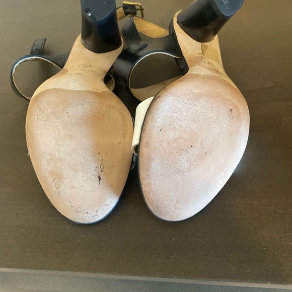 M. Gemi Italian made black and white strap sandal. Thick heel. Size 36 or US 6 - Picture 6 of 10